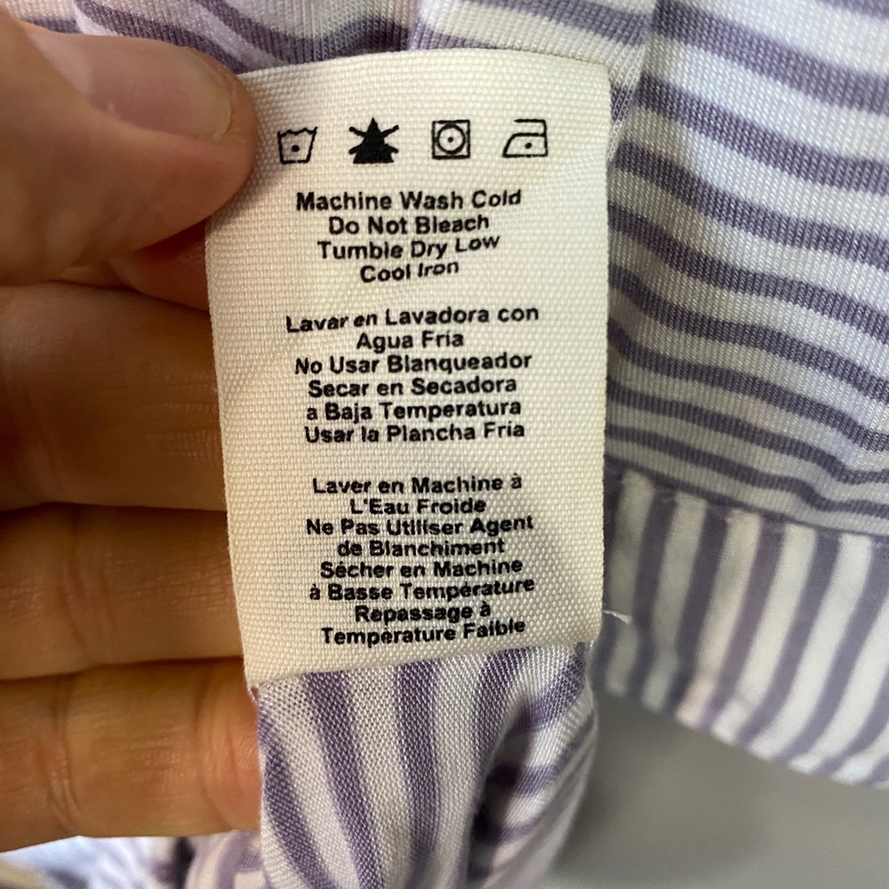 UGG Womens Striped Button Down Nightshirt Purple White 3/4 Sleeve XL Loungewear - Picture 15 of 15